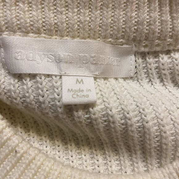 Womens Adyson Parker szM Knit Sweater Cream with Stripes Buttons on Shoulder - Picture 5 of 5